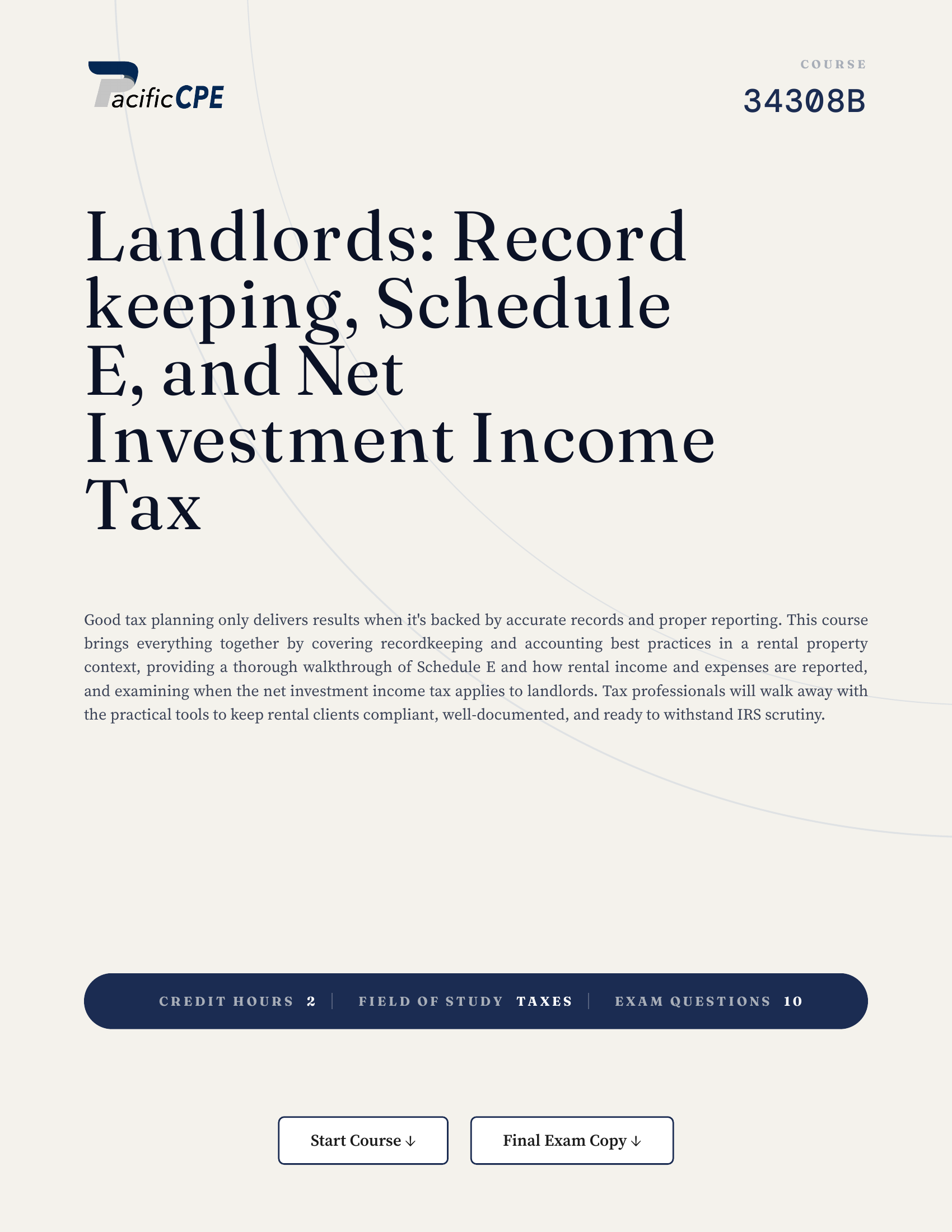 Landlords: Record keeping, Schedule E, and Net Investment Income Tax