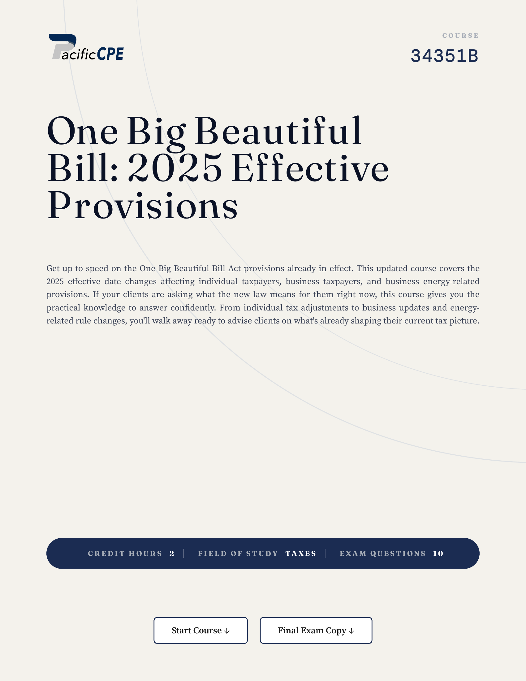 One Big Beautiful Bill: 2025 Effective Provisions