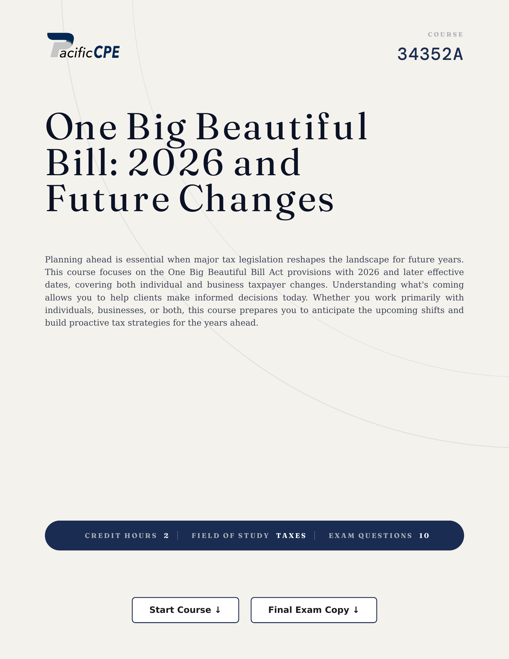 One Big Beautiful Bill: 2026 and Future Changes