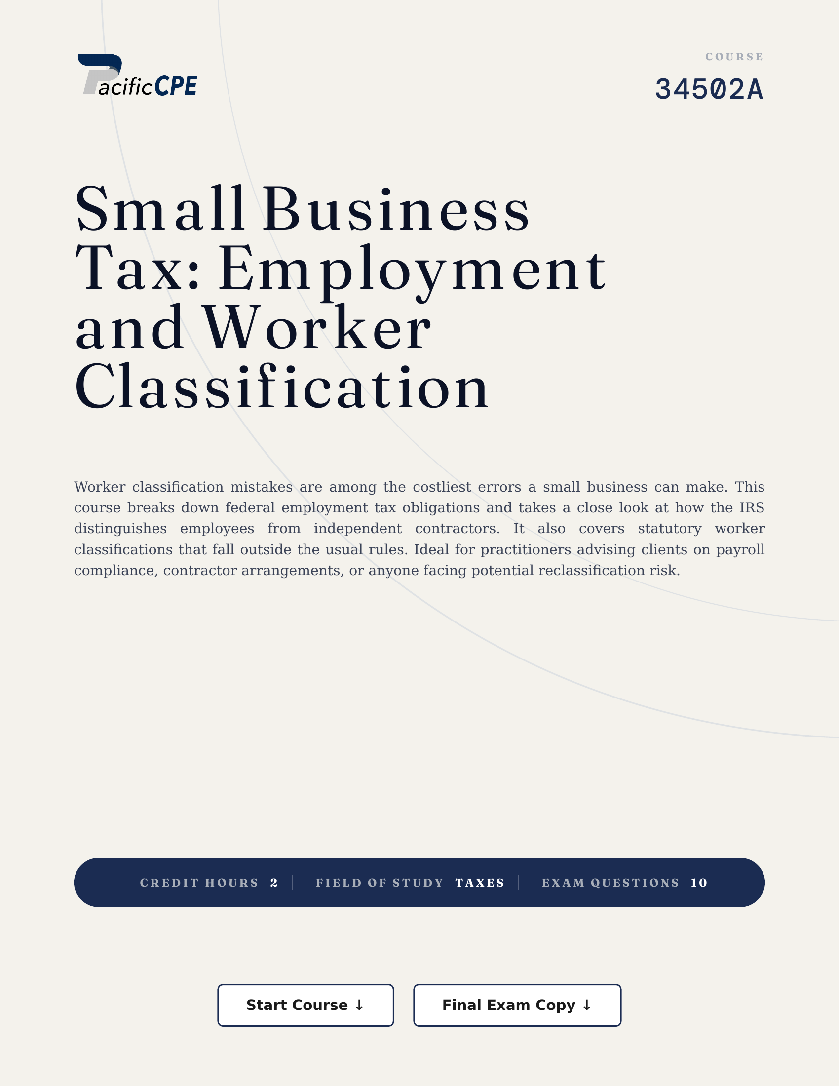 Small Business Tax: Employment and Worker Classification