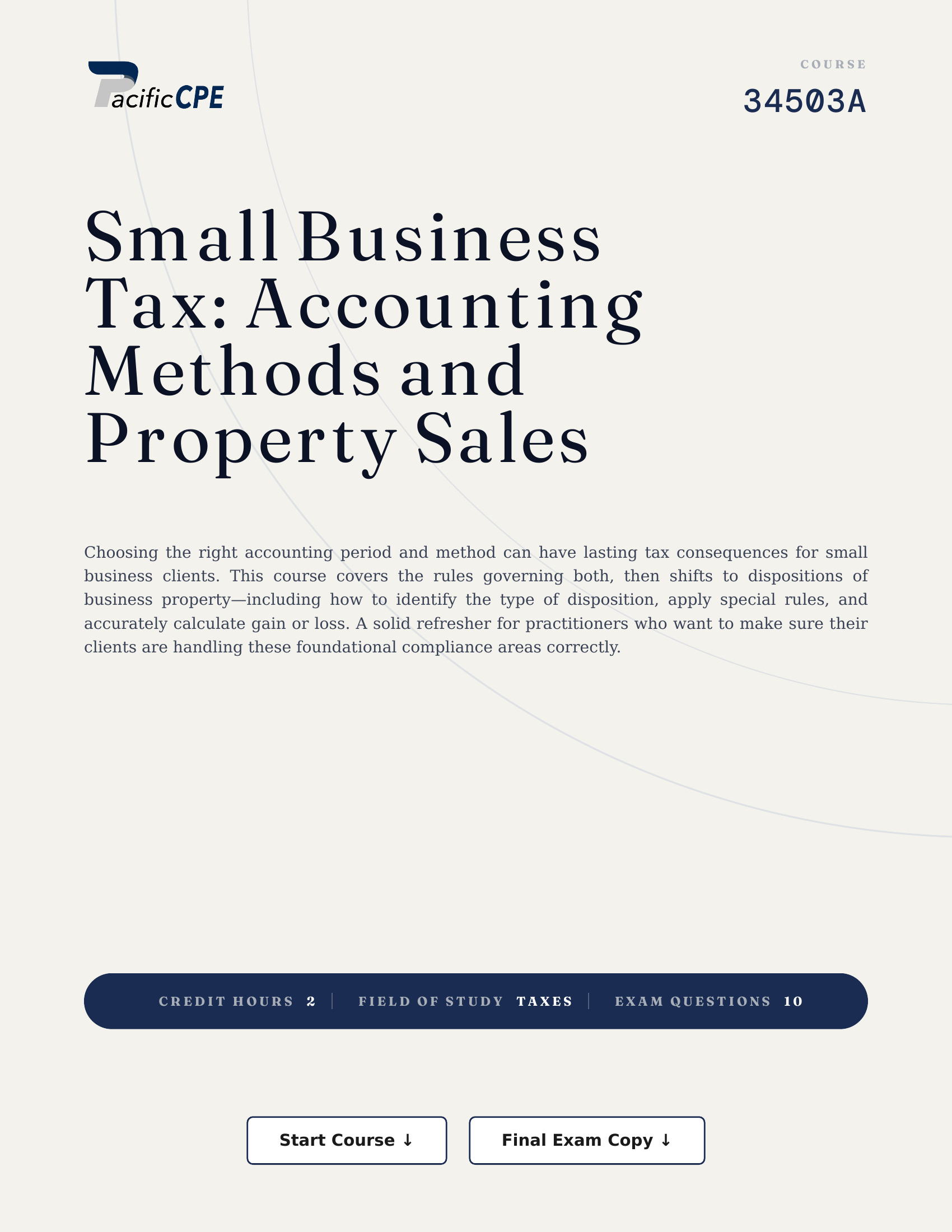 Small Business Tax: Accounting Methods and Property Sales