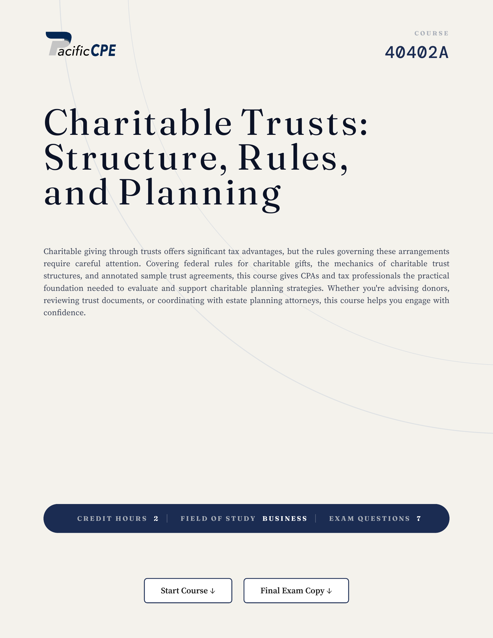 Charitable Trusts: Structure, Rules, and Planning