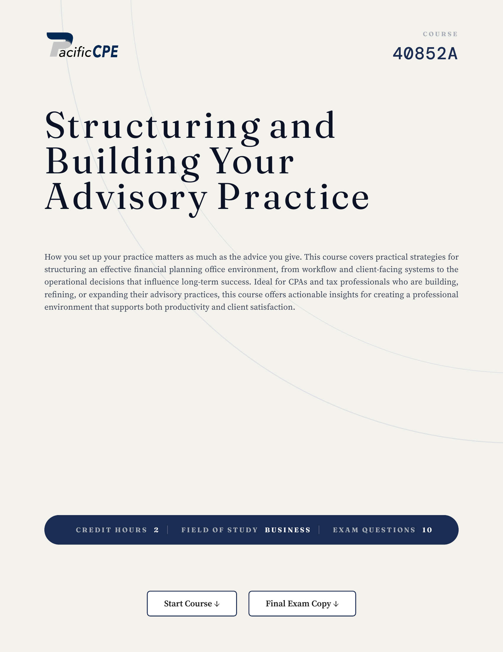 Structuring and Building Your Advisory Practice