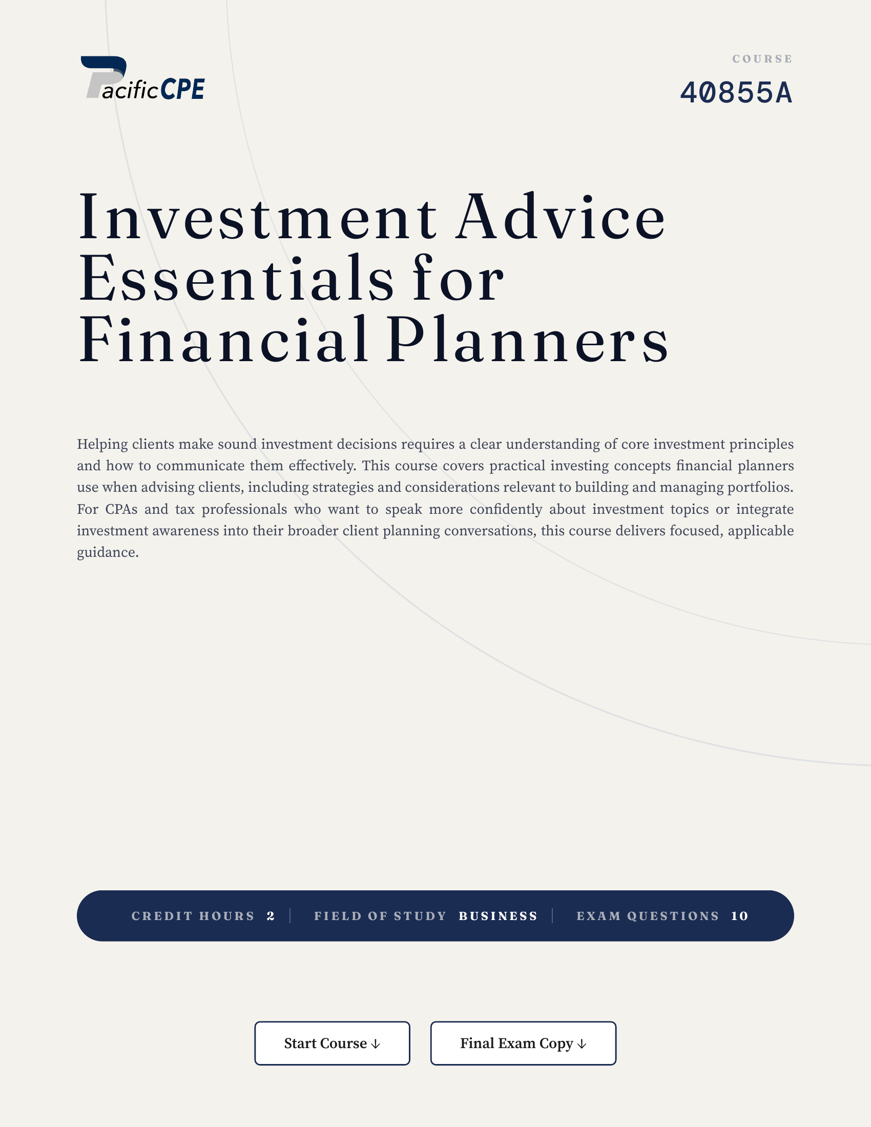 Investment Advice Essentials for Financial Planners