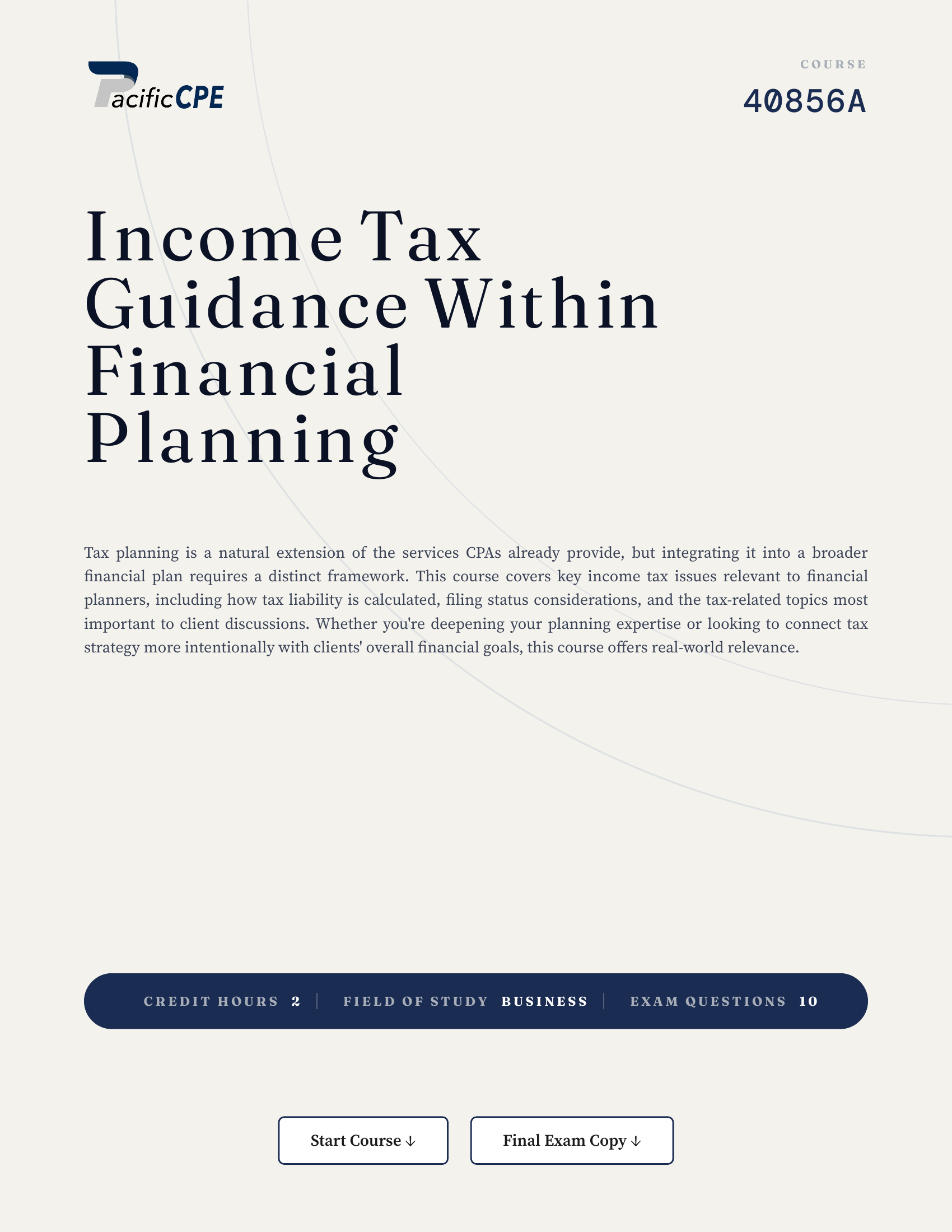 Income Tax Guidance Within Financial Planning