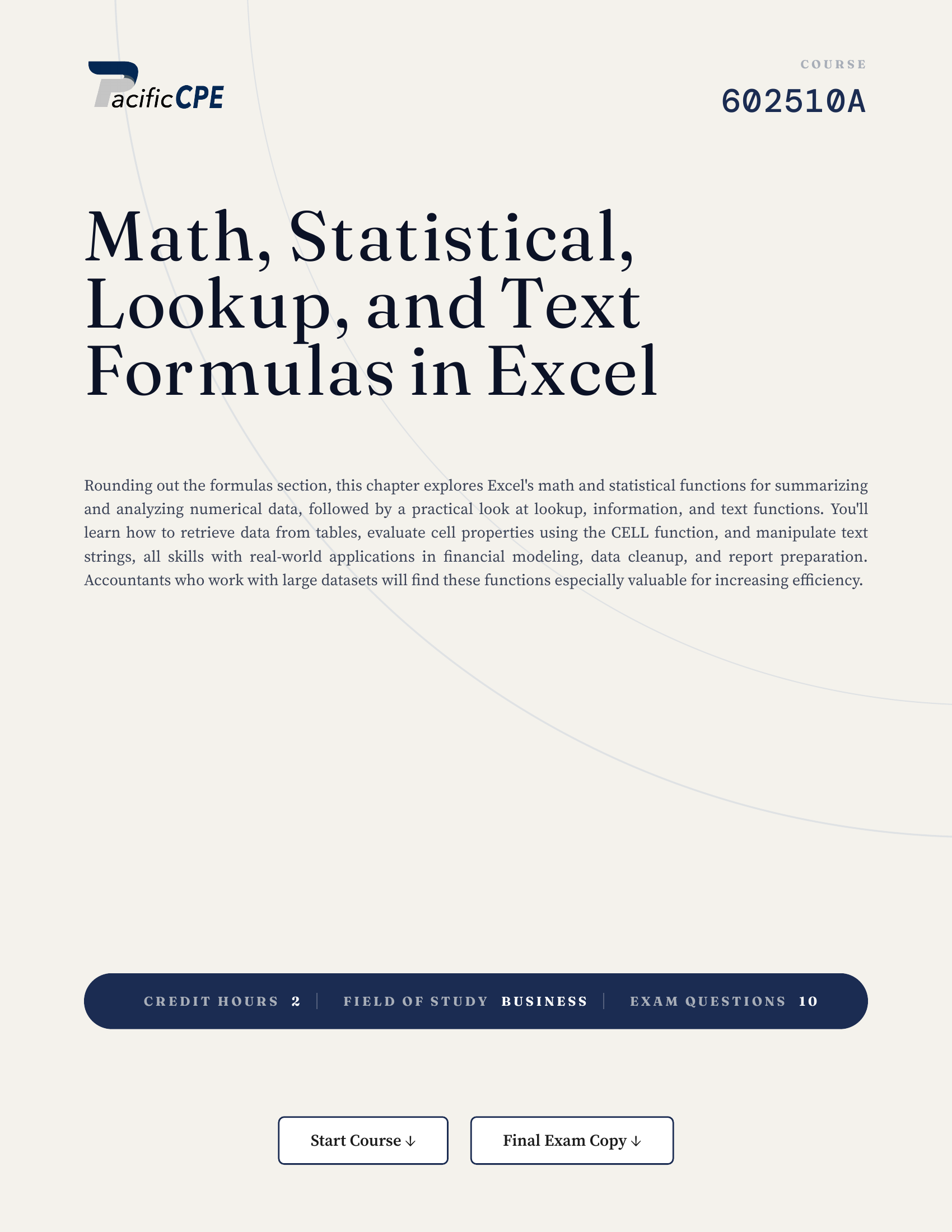 Math, Statistical, Lookup, and Text Formulas in Excel