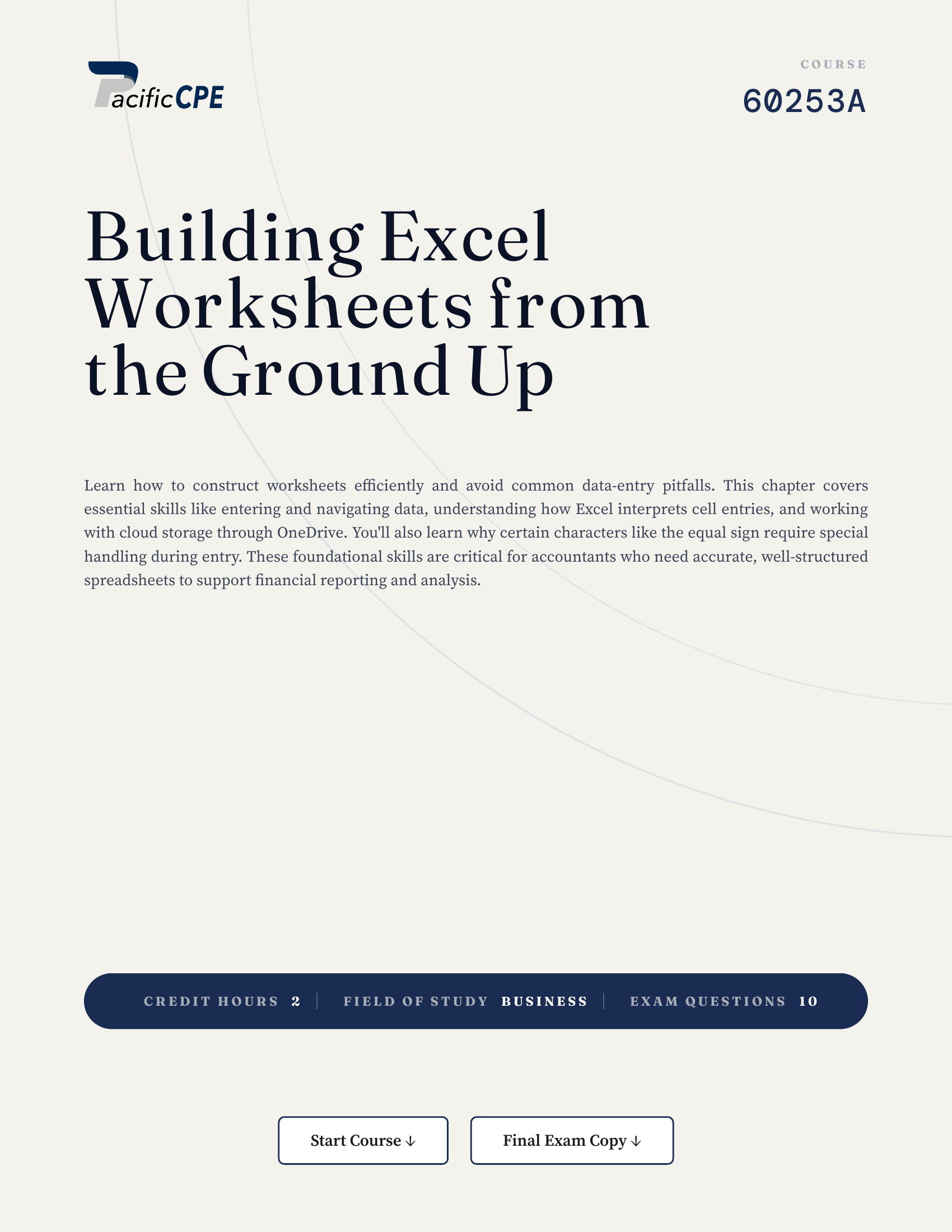 Building Excel Worksheets from the Ground Up