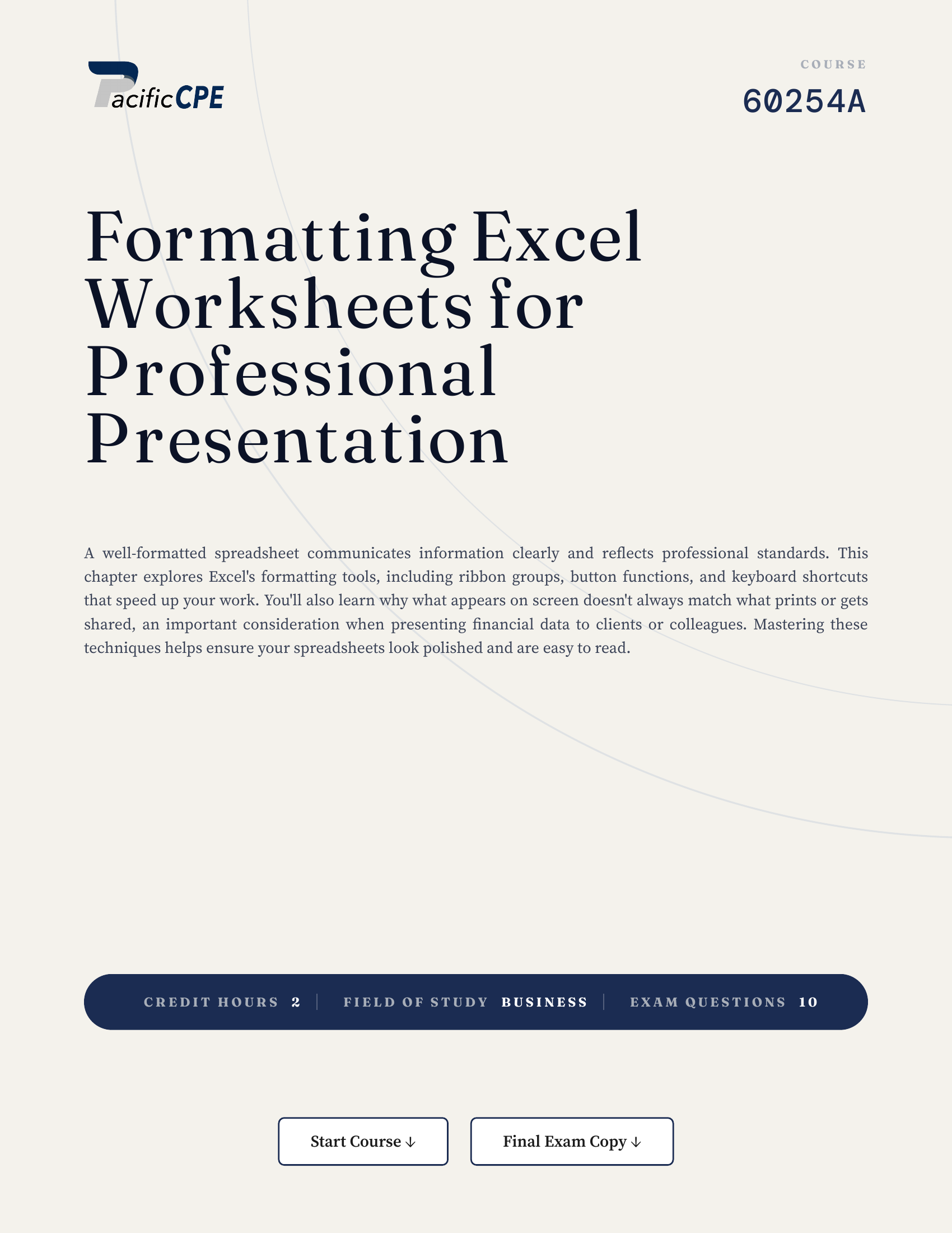 Formatting Excel Worksheets for Professional Presentation
