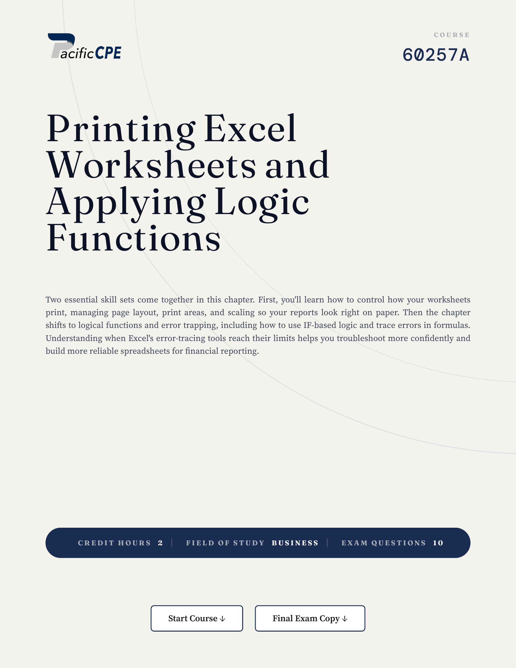 Printing Excel Worksheets and Applying Logic Functions