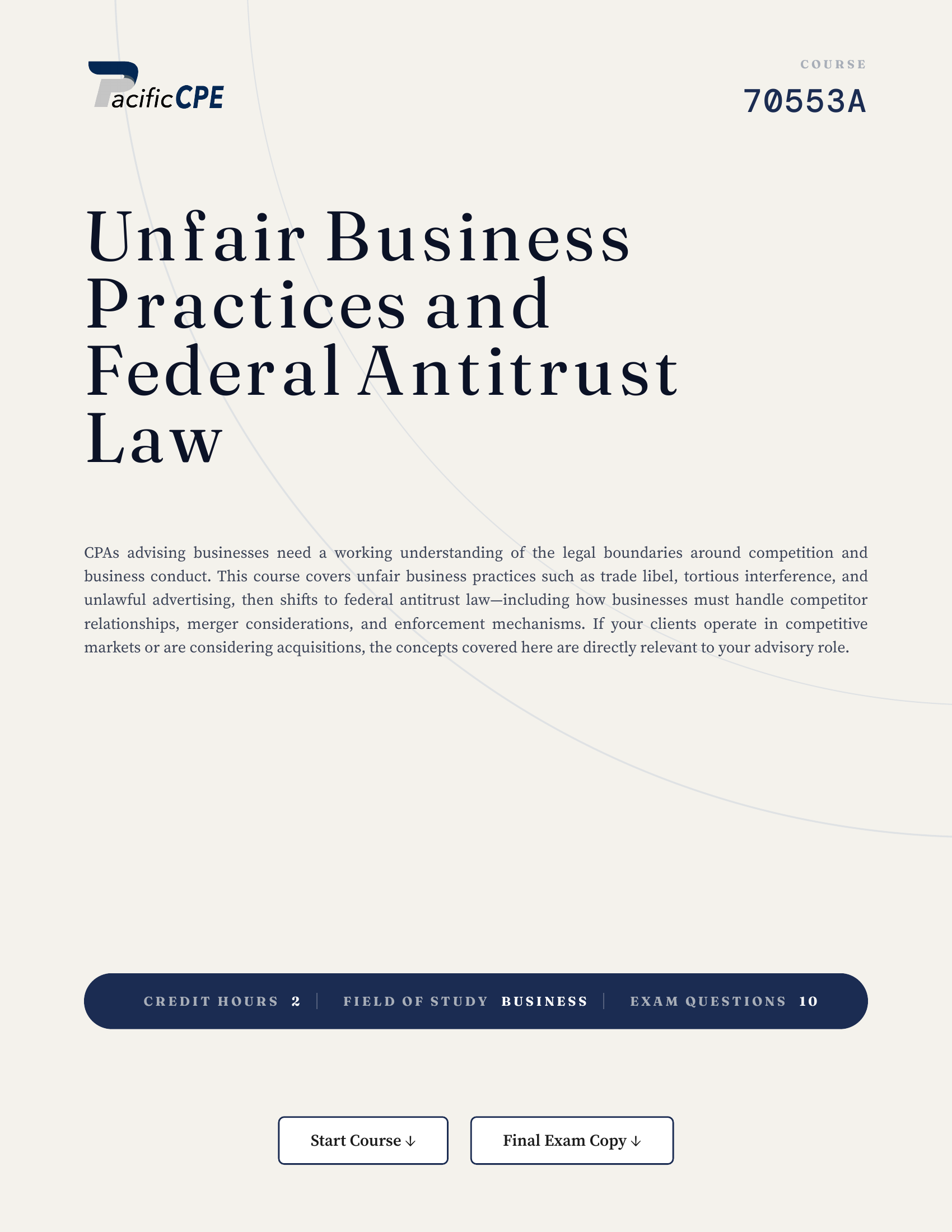 Unfair Business Practices and Federal Antitrust Law