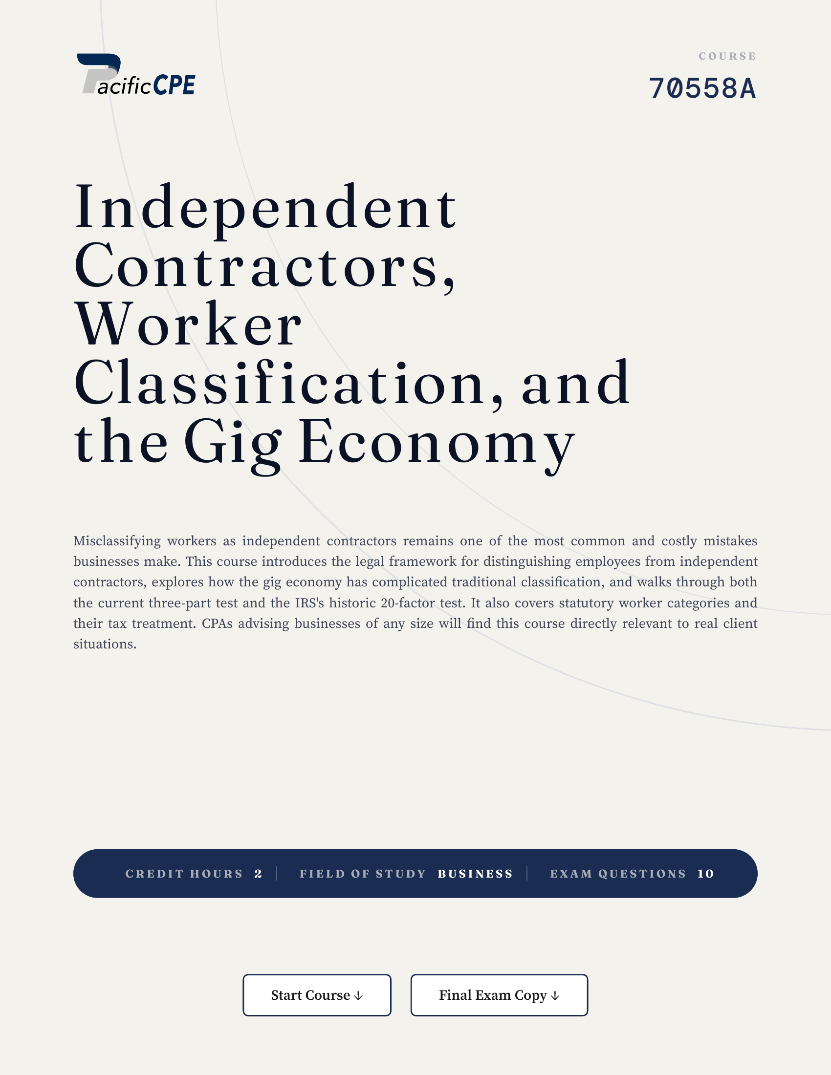 Independent Contractors, Worker Classification, and the Gig Economy