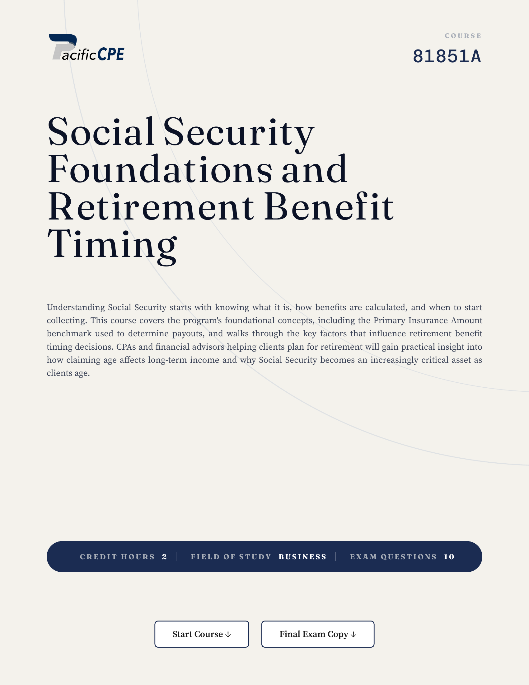 Social Security Foundations and Retirement Benefit Timing