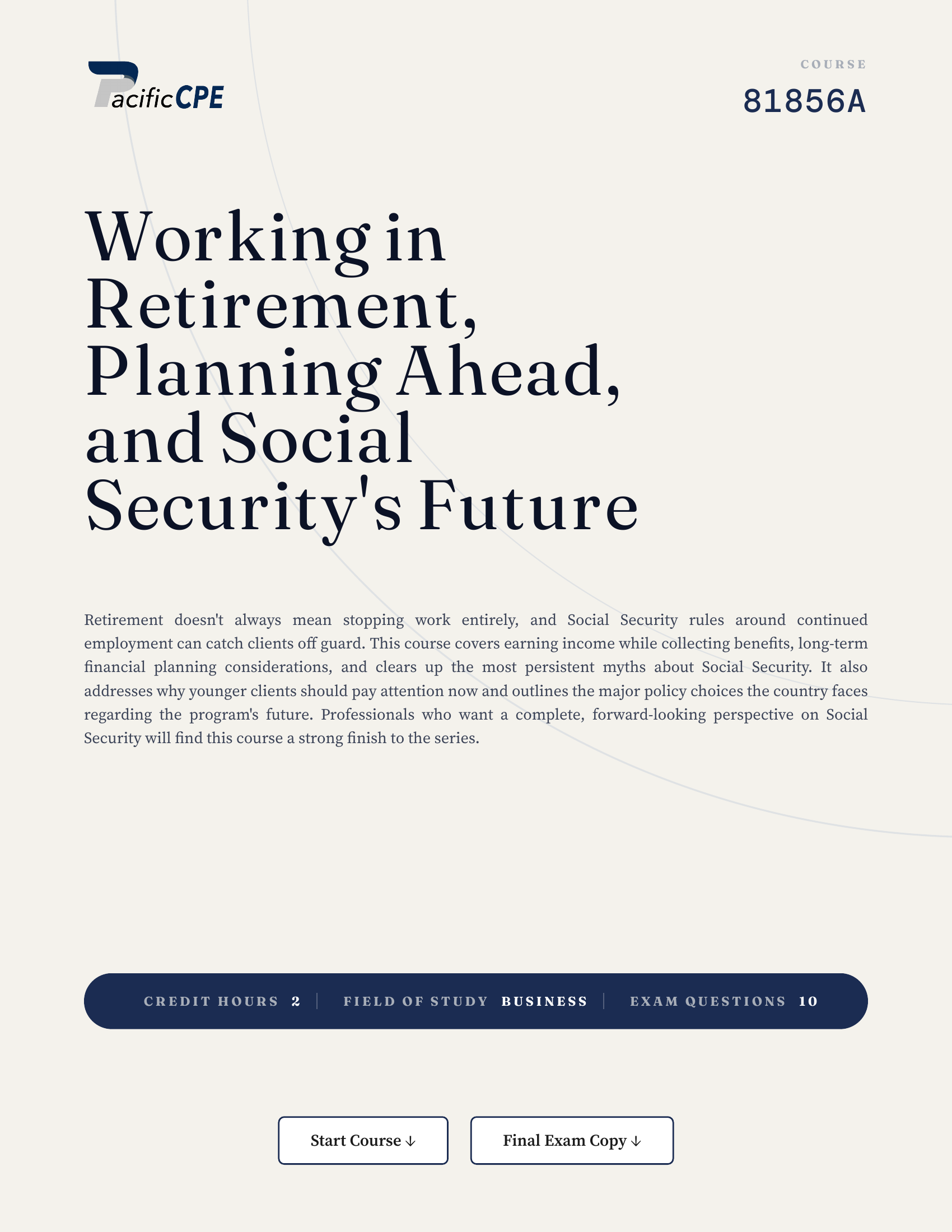 Working in Retirement, Planning Ahead, and Social Security's Future