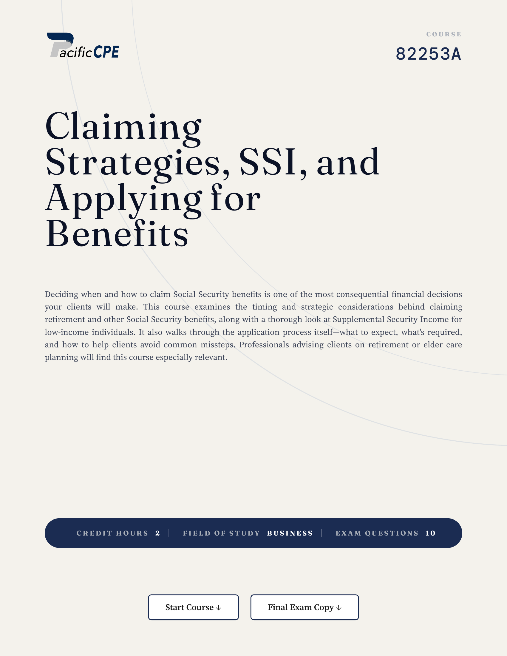 Claiming Strategies, SSI, and Applying for Benefits