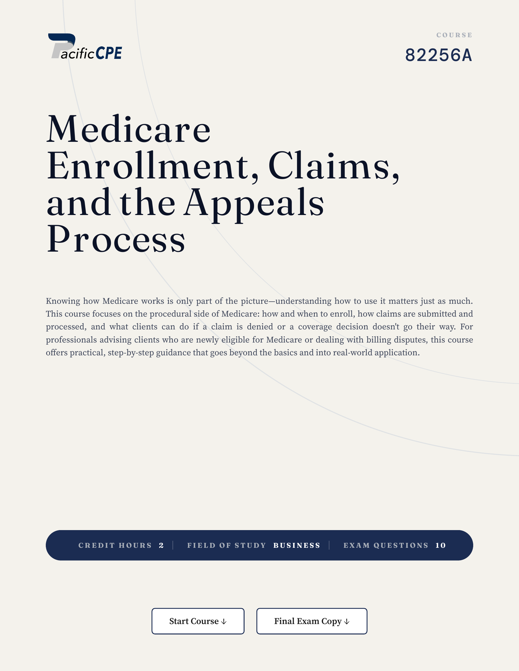 Medicare Enrollment, Claims, and the Appeals Process