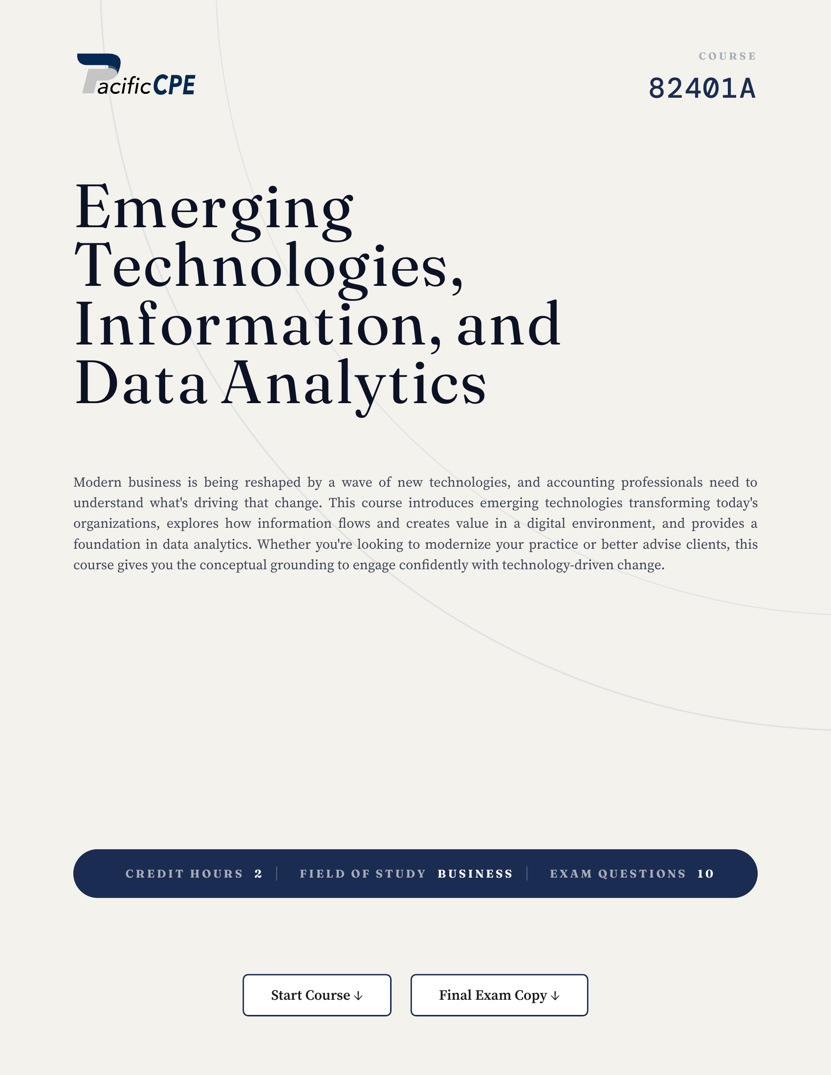 Emerging Technologies, Information, and Data Analytics
