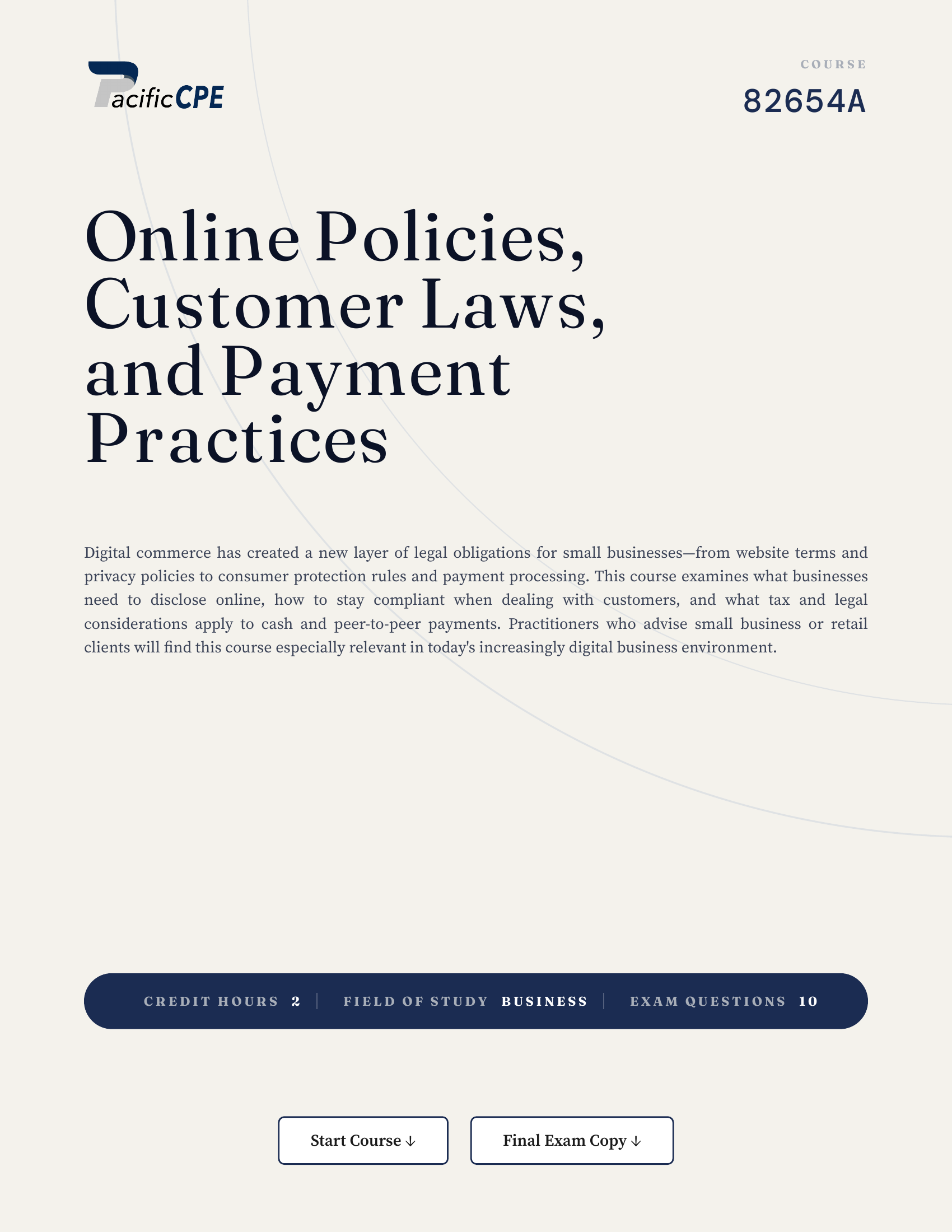 Online Policies, Customer Laws, and Payment Practices