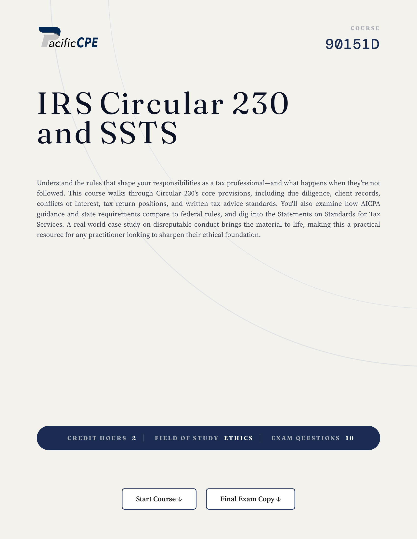 IRS Circular 230 and SSTS