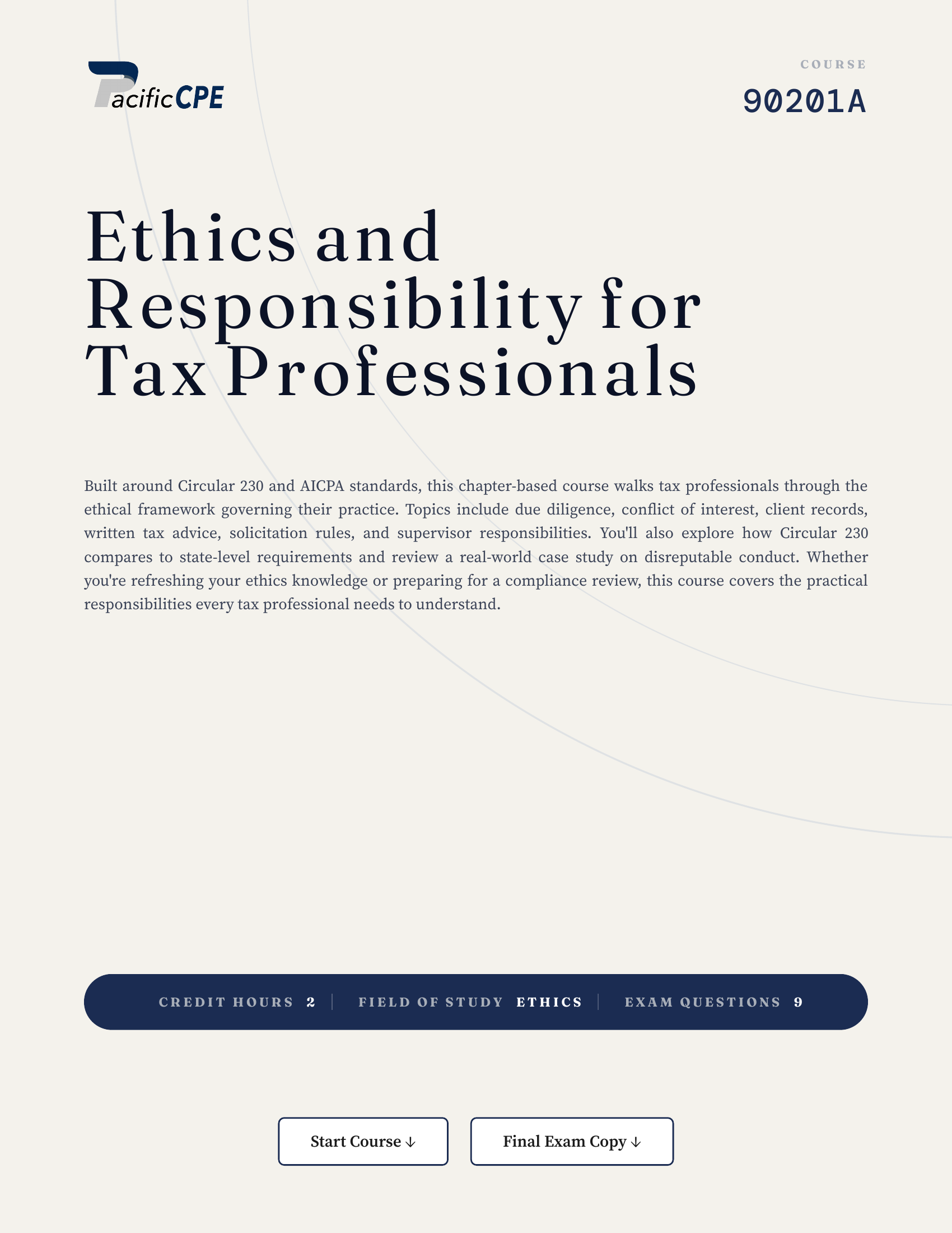 Ethics and Responsibility for Tax Professionals