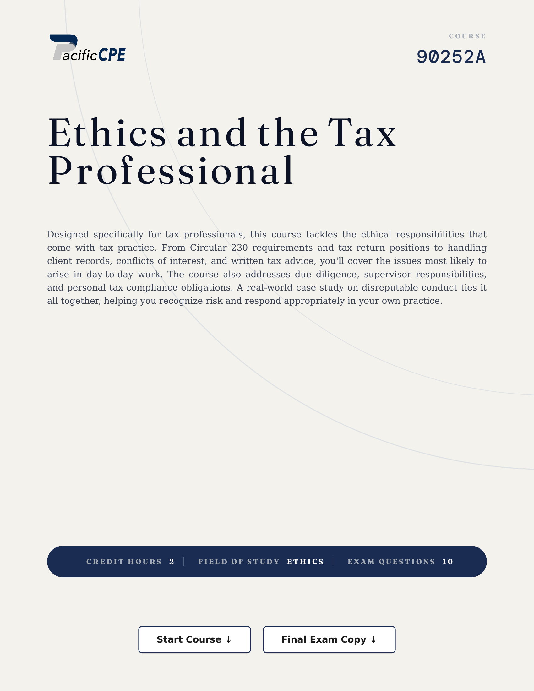 Ethics and the Tax Professional