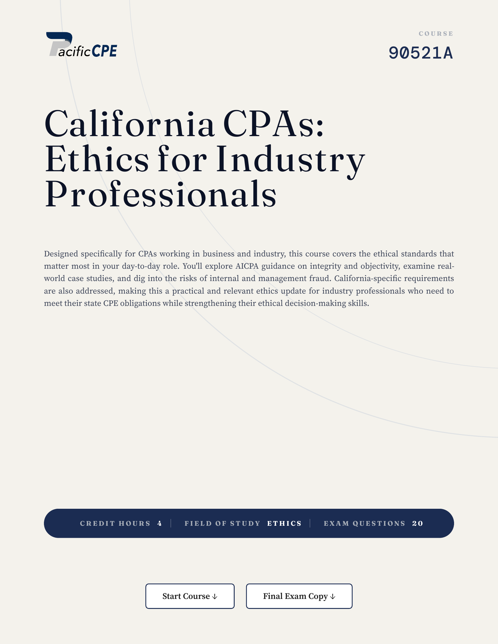 California CPAs: Ethics for Industry Professionals