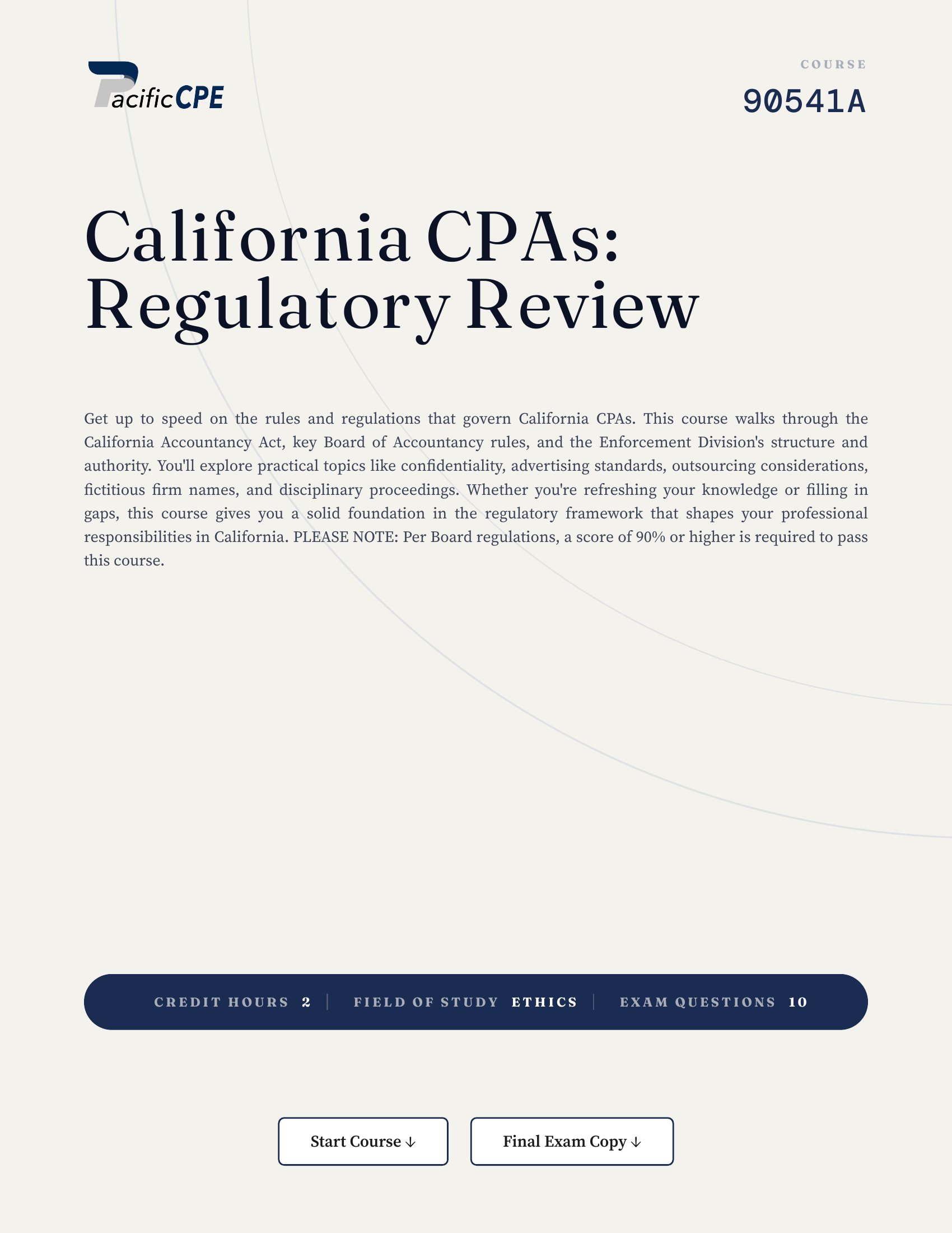 California CPAs: Regulatory Review