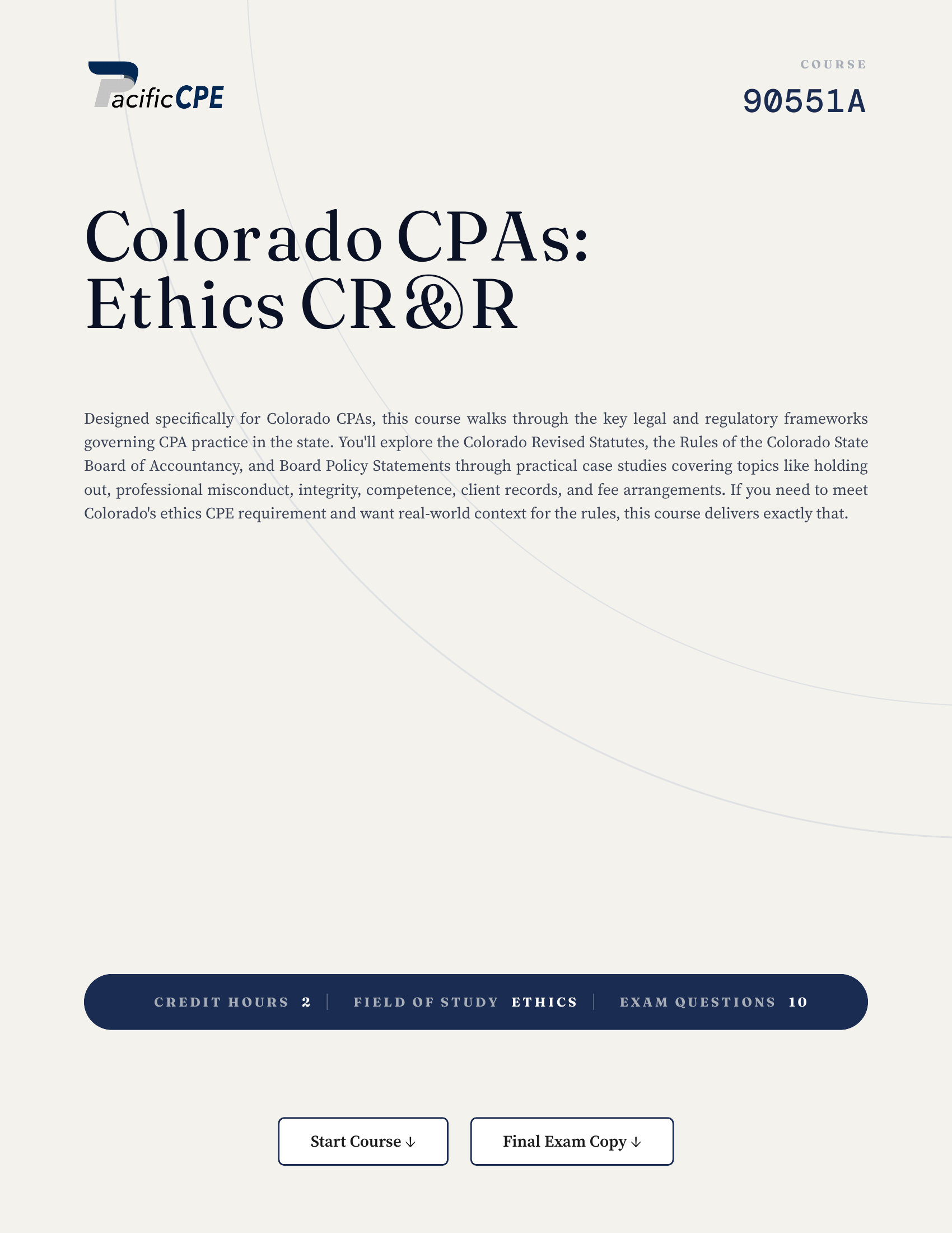 Colorado CPAs: Ethics CR&R