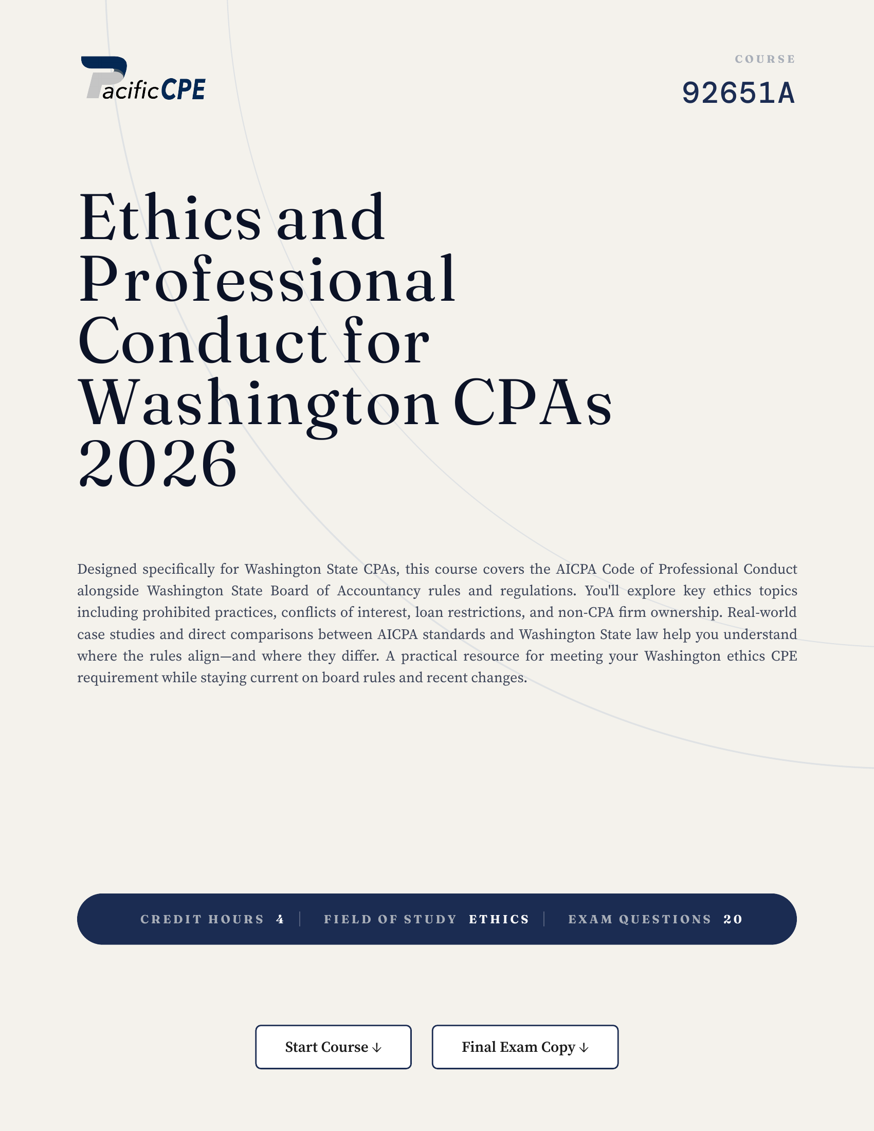 Ethics and Professional Conduct for Washington CPAs 2026